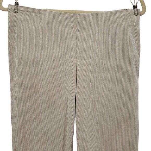 Brunello Cucinelli Striped White Gray Crop Ankle Slim Fit Pants Womens 8 - Picture 2 of 9